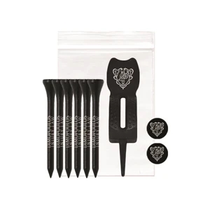 Golf Tee Combo Pack- 6 tees, 2 ball marker, 1 ergo green