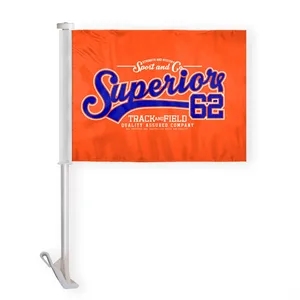 Custom Screen Sublimation Car Flag, 19" stiff pole