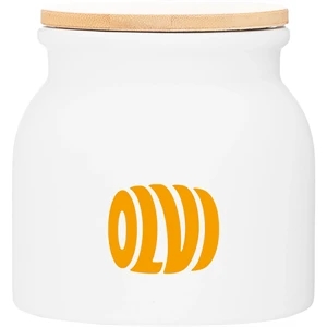 16.9 oz Vida Ceramic Container with Bamboo Lid