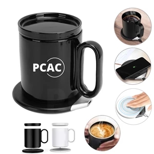 Custom Logo 2-in-1 Smart Coffee Mug Warmer & Wireless Charger