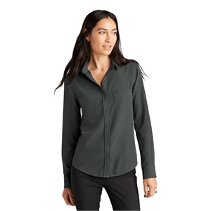 Mercer+Mettle Women's Stretch Crepe Long Sleeve Camp