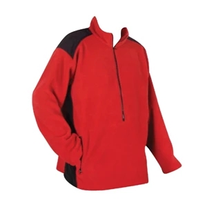 Men's polar fleece 2-tone jacket w/half zipper