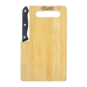 Bamboo Cutting Board with Knife