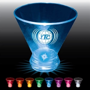 3 oz. Plastic Light Up Stemless Martini Glass