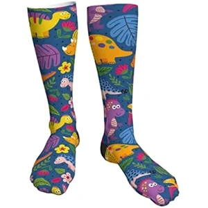 Mid calf sublimated full color crew socks, 200 needle