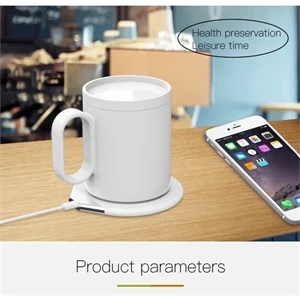 2 in 1 Smart Coffee Mug Warmer with Wireless Charger