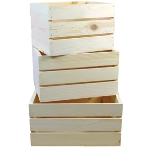 Small 3 Piece Wooden Nesting Crates