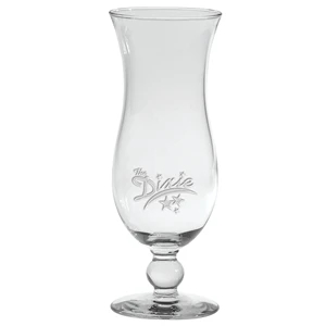 15 oz. Footed Hurricane Vase -  Deep Etched