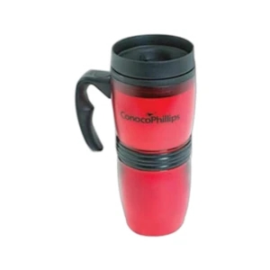 Ez Grips (tm) - Translucent Acrylic Matte Finish Travel Mug With Handle And Lid, Closeout