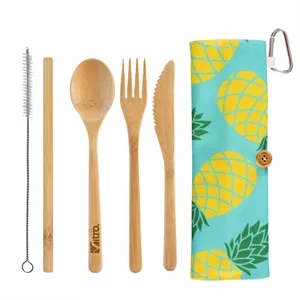 Take-Along Flatware Utensil Roll - Pineapple