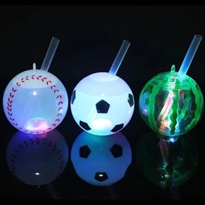 Custom Logo Colorful 20oz  LED Ball Tumbler with Straw