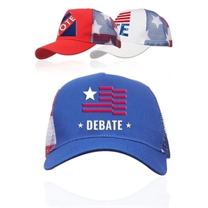 Custom Logo Structured Patriotic Baseball Cap - Embroidery