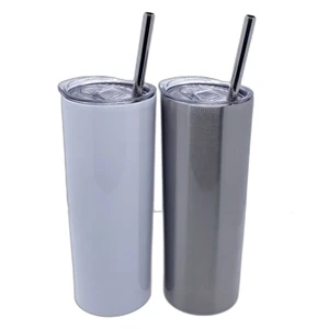 Custom Logo Stainless With Straws Travel Water Cup Bottle Vi002