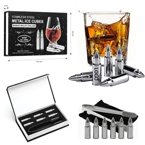 Bullet Whiskey Chillers Stones With Tong