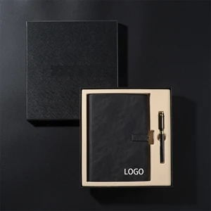 Hardcover Leather A5 Notebook With Deluxe Pen Gift Box