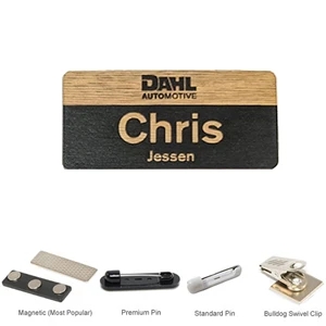 2"x 3" Engraved Wood Name Badge
