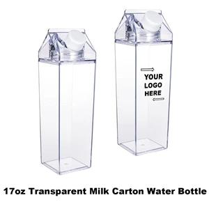 17oz Transparent Milk Carton Water Bottle