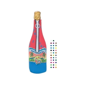 Bottle Suit (tm) - Four Color Process Wine Bottle Insulator With Glued-in Bottom