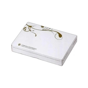 Full Coverage - E-flute Corrugated Box With White Outside And Inside, 10" X 7" X 1 1/2"