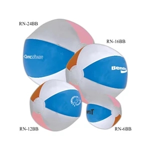 Classic Beach Ball, Phthalate Safe. Measured Inflated, Half The Circumference, 6"