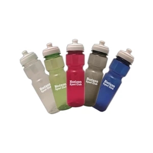 Round Translucent Bottle With Sipper Lid. The Pete Plastic Bottle Holds 32 Ounces
