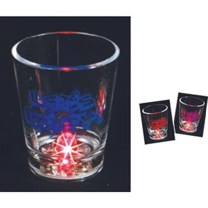 Shot Glass Flashes When "banged" On Table. Printed On Opposite Of "let's Party"
