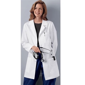 Ladies' Lab Coat With Chest Pocket, 2 Patch Pockets And Beeper Pocket, Blank