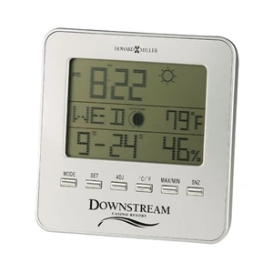 Weather View - Lcd Weather Trend Alarm Clock With Brushed Aluminum Face Plate