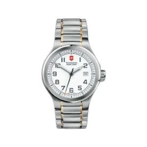 Peak Ii;swiss Army (r) - Water Resistant Watch With White Dial Two-tone Bracelet