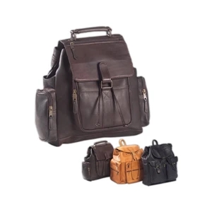 Urban Survival - Leather Backpack With Magnetic Snap Flap And Fully Lined Interior