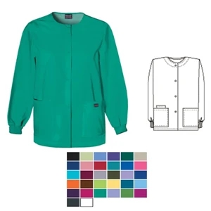 Cherokee - Scrub Jacket With Snap Front, Scoop Neck And 2 Lower Pockets, Blank