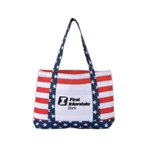 Patriot Design Shoulder Tote Bag With Front Open Pocket, Limited Edition