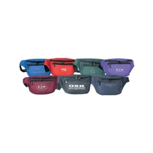 Classic Three Zippers Fanny Pack Made Of 600 Denier Nylon With Pvc Backing