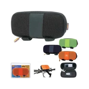 Portable Bike Stereo Speaker Bag Made Of Pu Leather, Nylon Mesh And Eva
