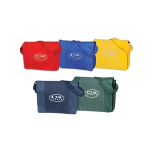 Messenger Bag, 600 Denier Polyester And Pu Leather With Magnetic Snap Closure