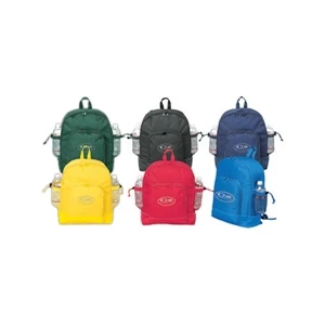 School Backpack, 600 Denier Polyester With Pvc Backing, Leather And Mesh