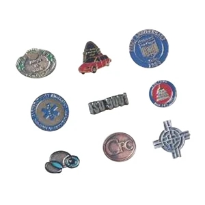 Centrifugal Enamel Cast Pewter Like Metal Lapel Pin With Military Clutch Back