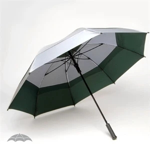 Solarteck (r) Collection - Oversized Double Canopy 62" Golf Umbrella Made From Specially Treated Fabric