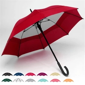 Windy City (r) - Double Canopy 48" Solid Umbrella With Matching Carrying Case With Shoulder Strap