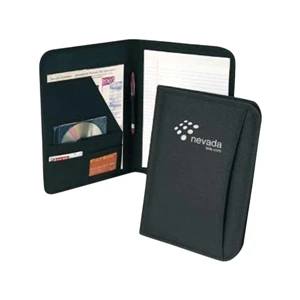 Polycanvas Padfolio With Interior Organizer, Clear Pocket For Id Or Calculator