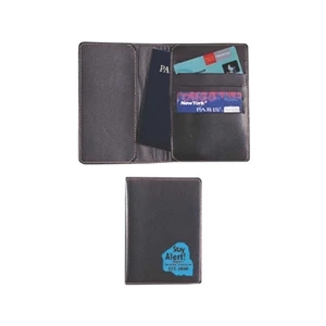 Passport Holder With Passport Pocket And Card Holders Made Of Simulated Leather