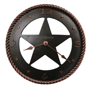 Maverick - Convex, Cast Resin Wall Clock Features A Western Star And Quartz Movement
