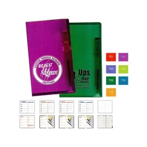 Translucent Vinyl 1-color Weekly Planner With Flat Matching Pen, Map, Gilded Edges