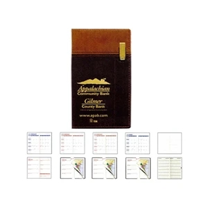 Delano - Two-tone Vinyl Cover Weekly 2-color Planner With Map And Flat Gold Pen