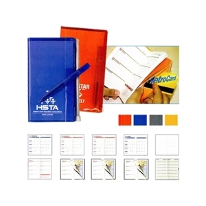 Zip-back Monthly 2-color Planner With Flat Matching Pen And Zip-lock Pocket