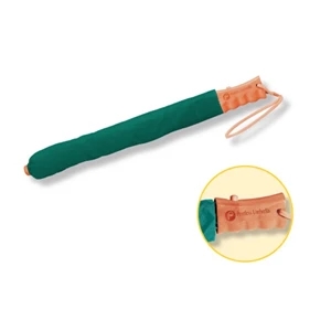 Automatic Opening Nylon Folding Umbrella With Hexagon Shaft And Flat Wood Handle