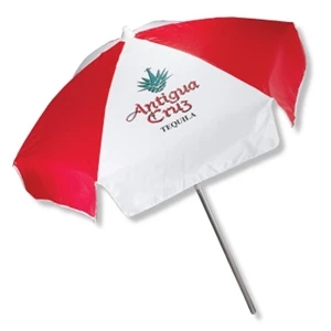 In Stock Vinyl Patio/cafe Style Umbrella With 2 Piece Anodized Frame With Tilt