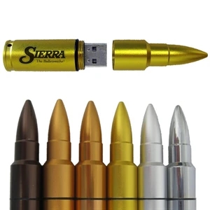 Bullet Drive Ii - 8gb - Bullet Shape Usb Flash Drive With A Screw On/off Cap, 3.5" L X 0.625" Diameter