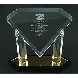 Floating Diamond - Acrylic Floating Diamond Award; W9" X 10" - 3/4" Thick