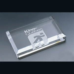 Corporate Series - Blank Goods. Clear Acrylic Rectangle Paperweight With Bevel On Top